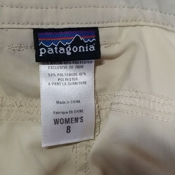 Patagonia Pants Capris Women's Size 8 Light Khaki Pockets Button Zipper Closure - Picture 5 of 7